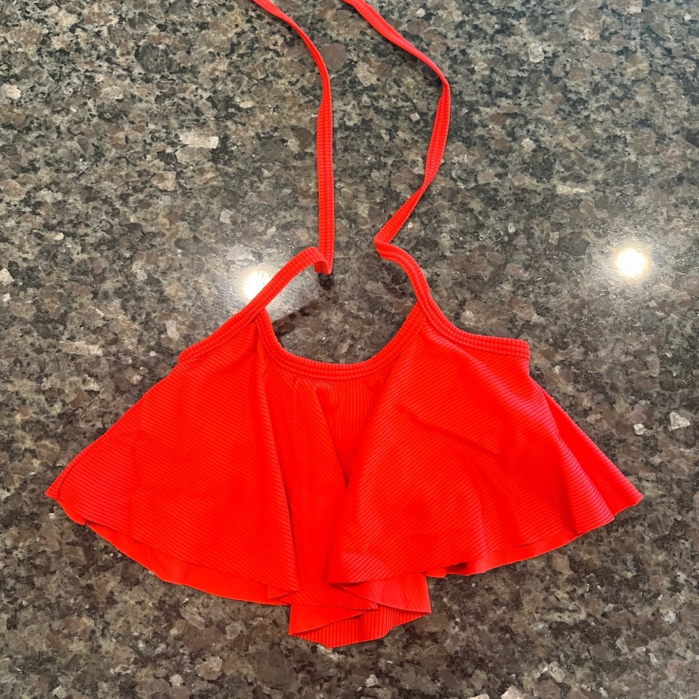 Kortni Jeane Mini Swing Top Ribbed Lava Red